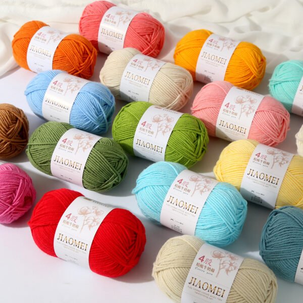 4-Ply Cotton Yarn for Crochet & Knitting, Soft Colorful Craft Yarn for Handmade DIY Projects