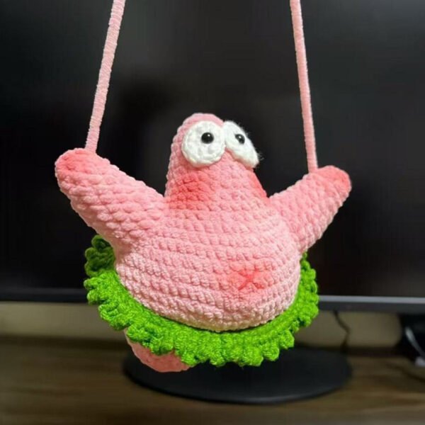 Handmade Crochet Starfish Plush Keychain Cute Ocean Animal Bag Charm