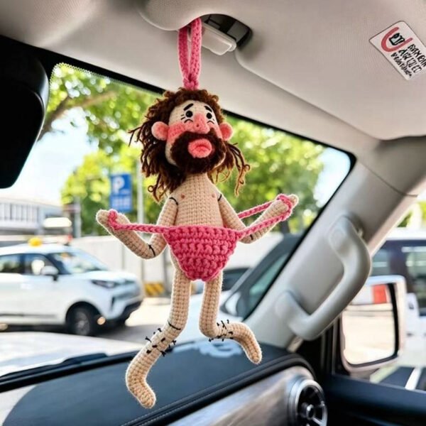 Funny Handmade Crochet Character Car Hanging Ornament Cute Interior Decoration